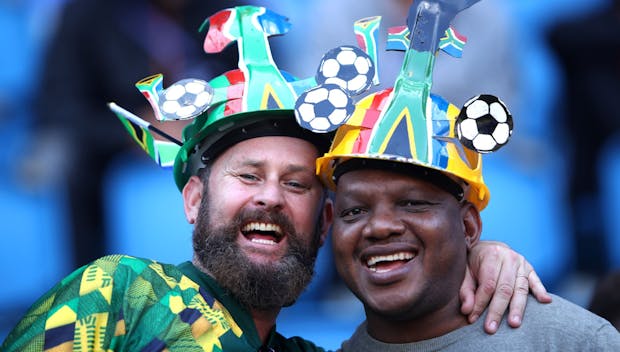 LE HAVRE, FRANCE - JUNE 08: Fans of South Africa look on prior to the 2019 FIFA Women's World Cup France group B match between Spain and South Africa at Stade Oceane on June 08, 2019 in Le Havre, France. (Photo by Alex Grimm/Getty Images)